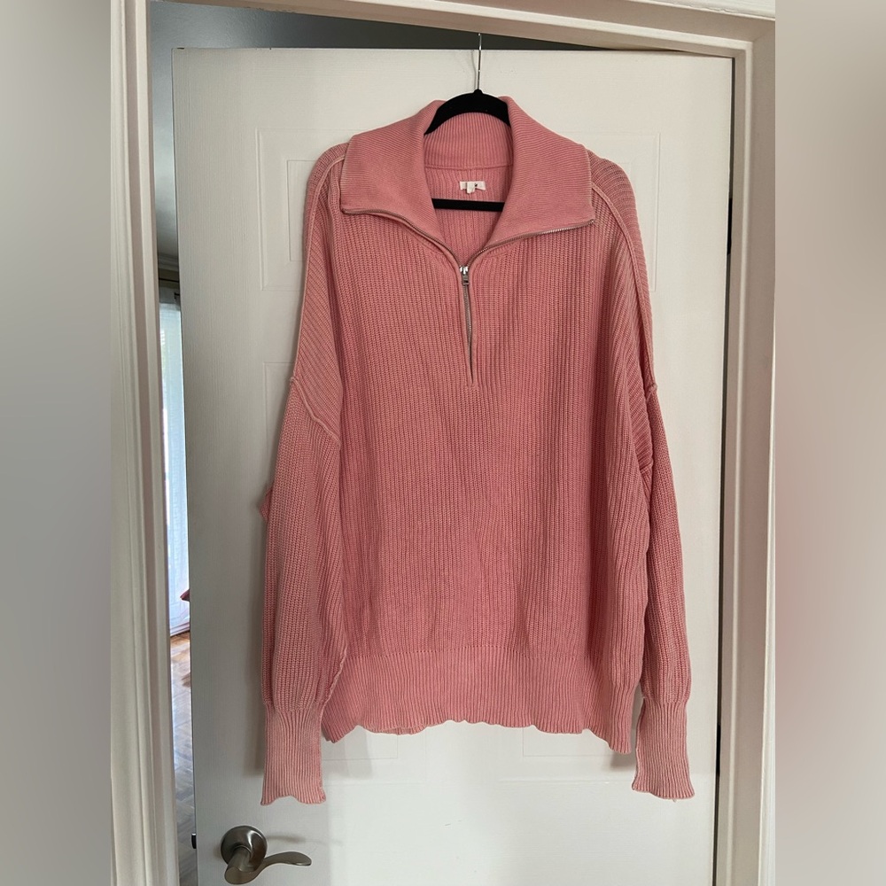 Aerie Pink quarter-zip front Sweater